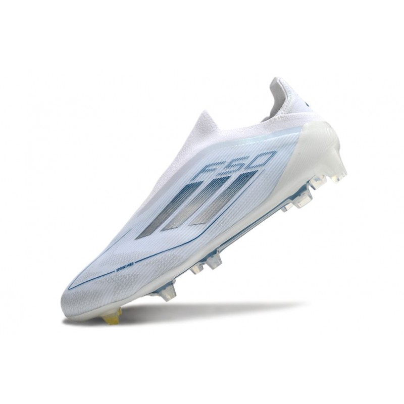 adidas F50 Elite Snörlös FG Fotbollsskor Vit Blå för Herr 8 Billiga Fotbollsskor adidas F50 Elite Snörlös FG Fotbollsskor Vit Blå 8