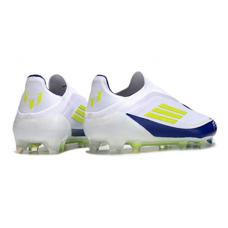 adidas F50 Elite Snörlös FG Fotbollsskor Vit Blå Gul för Herr 6 Billiga Fotbollsskor adidas F50 Elite Snörlös FG Fotbollsskor Vit Blå Gul 6