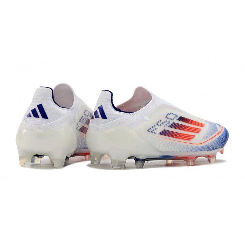 adidas F50 Elite Snörlös FG Fotbollsskor Vit Blå Röd för Herr 6 Billiga Fotbollsskor adidas F50 Elite Snörlös FG Fotbollsskor Vit Blå Röd 6