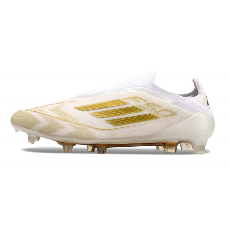 adidas F50 Elite Snörlös FG Fotbollsskor Vit Guld för Herr 4 Billiga Fotbollsskor adidas F50 Elite Snörlös FG Fotbollsskor Vit Guld 4