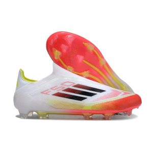 adidas F50 Elite Snörlös FG Fotbollsskor Vit Röd Svart för Herr Billiga Fotbollsskor adidas F50 Elite Snörlös FG Fotbollsskor Vit Röd Svart