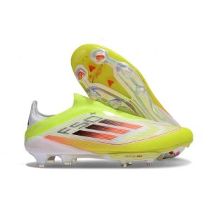adidas F50 + Laceless FG Gul Svart för Herr Billiga Fotbollsskor adidas F50 + Laceless FG Gul Svart