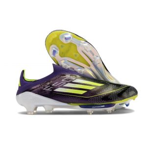 adidas F50 + Laceless FG Lila Gul för Herr Billiga Fotbollsskor adidas F50 + Laceless FG Lila Gul