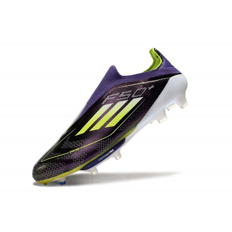 adidas F50 + Laceless FG Lila Gul för Herr 8 Billiga Fotbollsskor adidas F50 + Laceless FG Lila Gul 8
