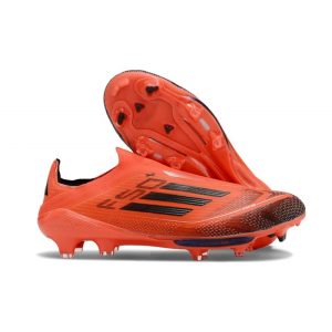 adidas F50 + Laceless FG Röd Svart för Herr Billiga Fotbollsskor adidas F50 + Laceless FG Röd Svart
