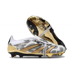 adidas Predator Elite Foldover Tongue FG Guld Vit Grå för Herr Billiga Fotbollsskor adidas Predator Elite Foldover Tongue FG Guld Vit Grå