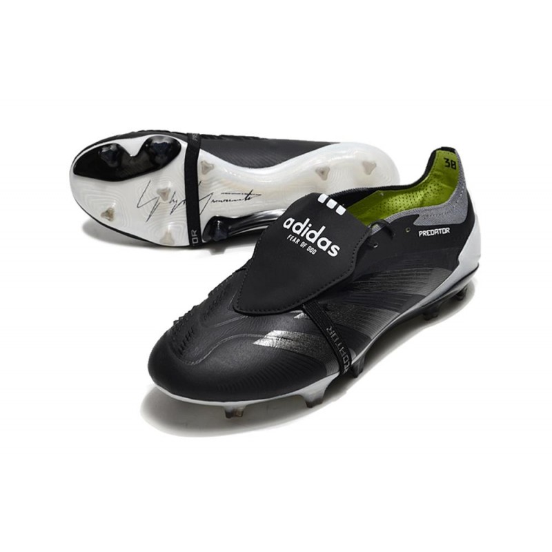 adidas Predator Elite Foldover Tongue FG Nightstrike Svart Grå för Herr 7 Billiga Fotbollsskor adidas Predator Elite Foldover Tongue FG Nightstrike Svart Grå 7