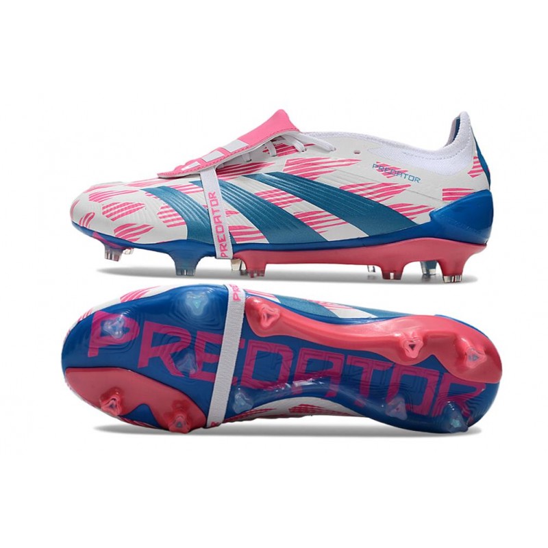 adidas Predator Elite Foldover Tongue FG Reemergence – Vit Blå Rosa för Herr 5 Billiga Fotbollsskor adidas Predator Elite Foldover Tongue FG Reemergence – Vit Blå Rosa 5