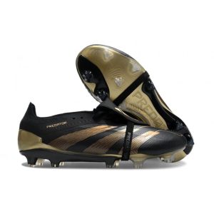adidas Predator Elite Foldover Tongue FG Svart Guld för Herr Billiga Fotbollsskor adidas Predator Elite Foldover Tongue FG Svart Guld