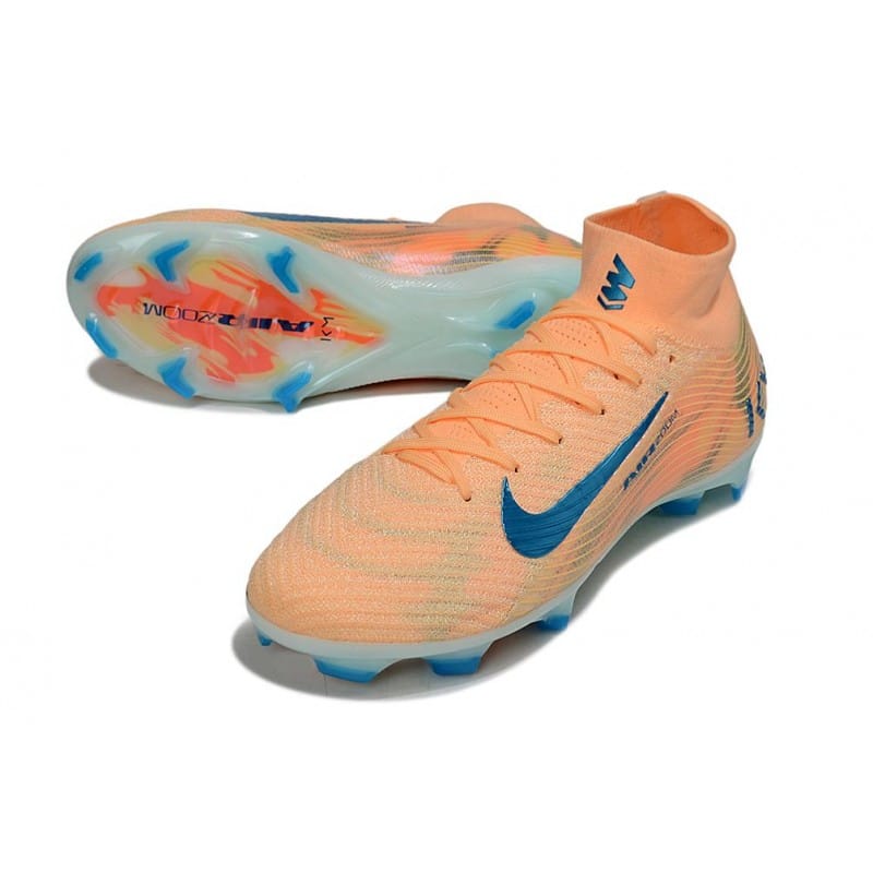 Nike Air Zoom Mercurial Superfly X Elite FG KM Orange Blå för Herr 7 Billiga Fotbollsskor Nike Air Zoom Mercurial Superfly X Elite FG KM Orange Blå 7
