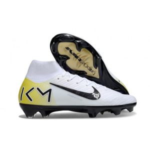Nike Air Zoom Mercurial Superfly X Elite FG KM Vit Svart Gul för Herr Billiga Fotbollsskor Nike Air Zoom Mercurial Superfly X Elite FG KM Vit Svart Gul
