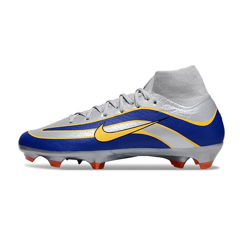 Nike Air Zoom Mercurial Superfly X Elite FG Silver Blå Gul för Herr 4 Billiga Fotbollsskor Nike Air Zoom Mercurial Superfly X Elite FG Silver Blå Gul 4