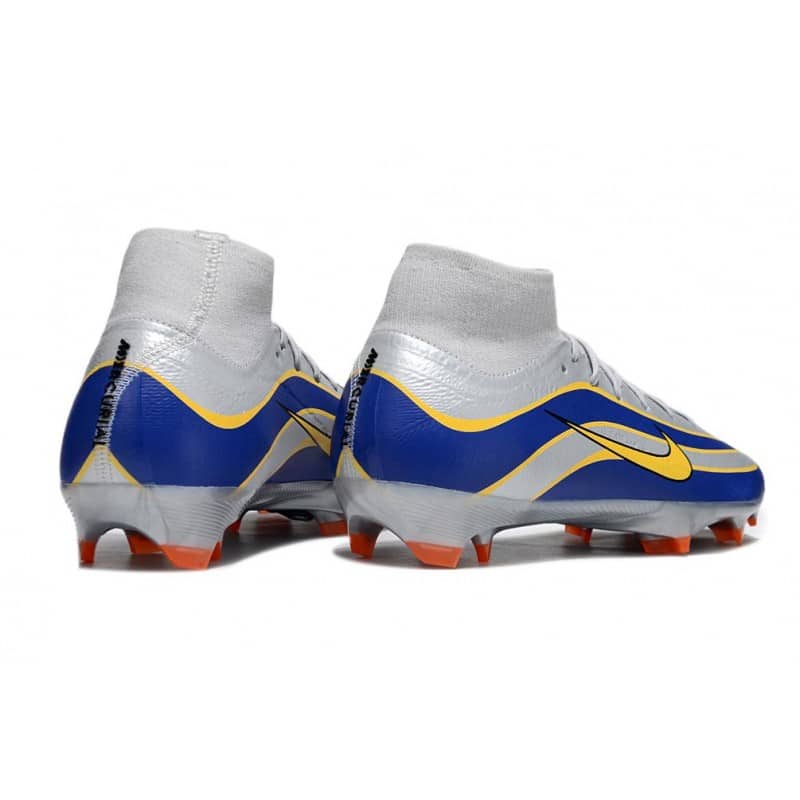 Nike Air Zoom Mercurial Superfly X Elite FG Silver Blå Gul för Herr 6 Billiga Fotbollsskor Nike Air Zoom Mercurial Superfly X Elite FG Silver Blå Gul 6