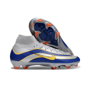 Nike Air Zoom Mercurial Superfly X Elite FG Silver Blå Gul för Herr Billiga Fotbollsskor Nike Air Zoom Mercurial Superfly X Elite FG Silver Blå Gul