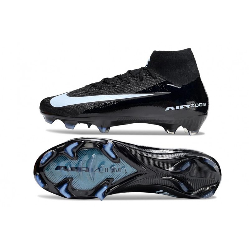 Nike Air Zoom Mercurial Superfly X Elite FG Svart Blå för Herr 5 Billiga Fotbollsskor Nike Air Zoom Mercurial Superfly X Elite FG Svart Blå 5
