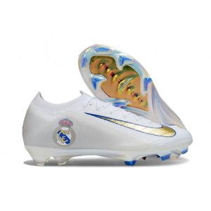 Nike Air Zoom Mercurial Vapor 16 Elite FG Real Madrid Vit Svart för Herr Billiga Fotbollsskor Nike Air Zoom Mercurial Vapor 16 Elite FG Real Madrid Vit Svart