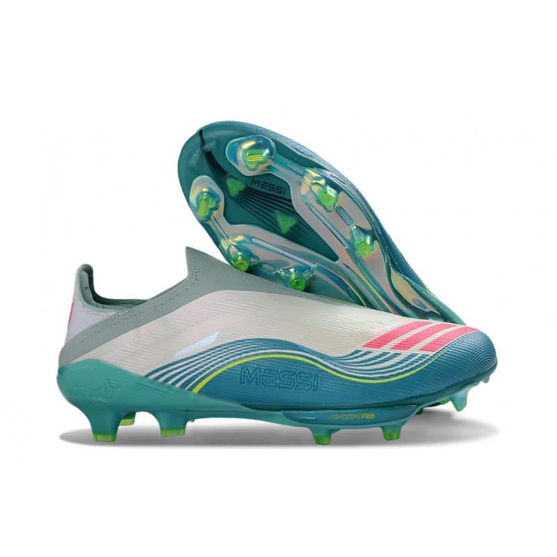 Adidas Fotbollsskor F50+ Elite Laceless FG Messi Vit Rosa Grön för Herr 5 Billiga Fotbollsskor Adidas Fotbollsskor F50+ Elite Laceless FG Messi Vit Rosa Grön 5
