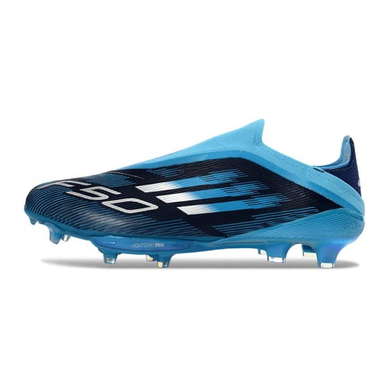 Adidas Fotbollsskor F50+ Elite Laceless FG Svart Blå för Herr 3 Billiga Fotbollsskor Adidas Fotbollsskor F50+ Elite Laceless FG Svart Blå 3