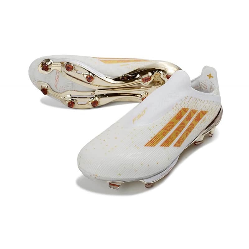 Adidas Fotbollsskor F50+ Elite Laceless FG Vit Guld för Herr 7 Billiga Fotbollsskor Adidas Fotbollsskor F50+ Elite Laceless FG Vit Guld 7