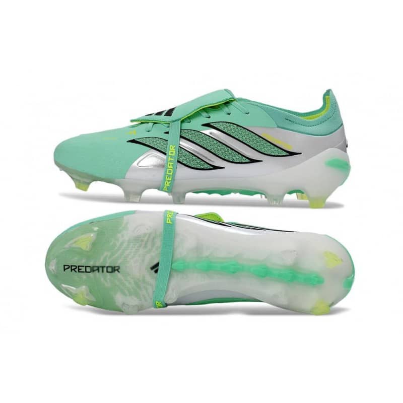 Adidas Predator 26 Elite Fold Over Tongue FG Grön Silver Svart för Herr 4 Billiga Fotbollsskor Adidas Predator 26 Elite Fold Over Tongue FG Grön Silver Svart 4