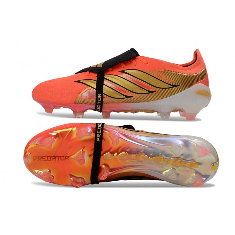 Adidas Predator 26 Elite Fold Over Tongue FG Orange Guld Svart för Herr 4 Billiga Fotbollsskor Adidas Predator 26 Elite Fold Over Tongue FG Orange Guld Svart 4