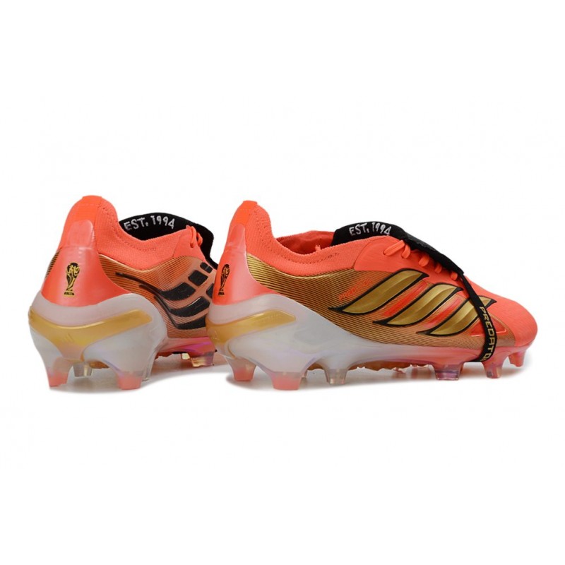 Adidas Predator 26 Elite Fold Over Tongue FG Orange Guld Svart för Herr 6 Billiga Fotbollsskor Adidas Predator 26 Elite Fold Over Tongue FG Orange Guld Svart 6