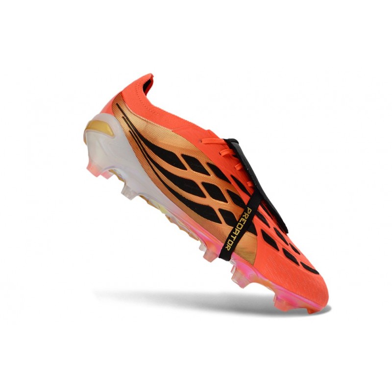 Adidas Predator 26 Elite Fold Over Tongue FG Orange Guld Svart för Herr 9 Billiga Fotbollsskor Adidas Predator 26 Elite Fold Over Tongue FG Orange Guld Svart 9
