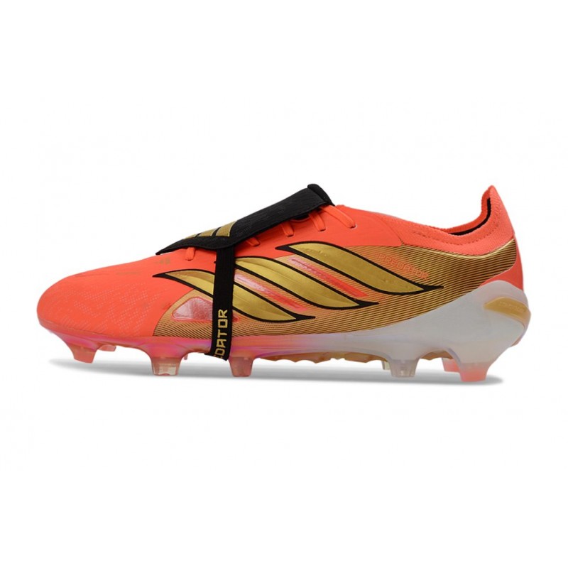 Adidas Predator 26 Elite Fold Over Tongue FG Orange Guld Svart för Herr 3 Billiga Fotbollsskor Adidas Predator 26 Elite Fold Over Tongue FG Orange Guld Svart 3