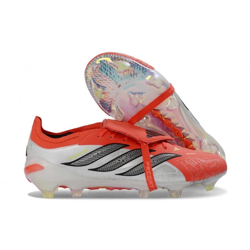 Adidas Predator 26 Elite Fold Over Tongue FG Röd Svart Vit för Herr 5 Billiga Fotbollsskor Adidas Predator 26 Elite Fold Over Tongue FG Röd Svart Vit 5
