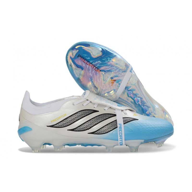 Adidas Predator 26 Elite Fold Over Tongue FG Vit Blå Svart för Herr 5 Billiga Fotbollsskor Adidas Predator 26 Elite Fold Over Tongue FG Vit Blå Svart 5