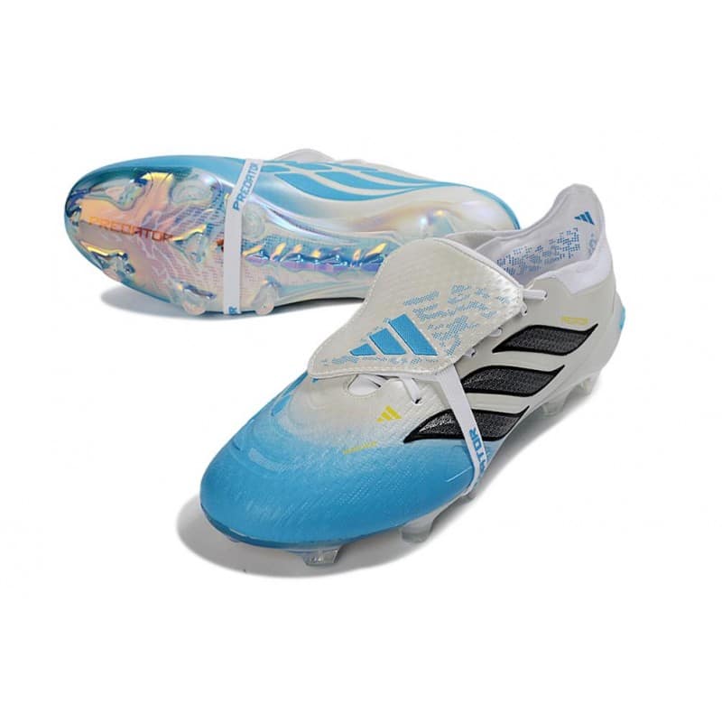 Adidas Predator 26 Elite Fold Over Tongue FG Vit Blå Svart för Herr 7 Billiga Fotbollsskor Adidas Predator 26 Elite Fold Over Tongue FG Vit Blå Svart 7