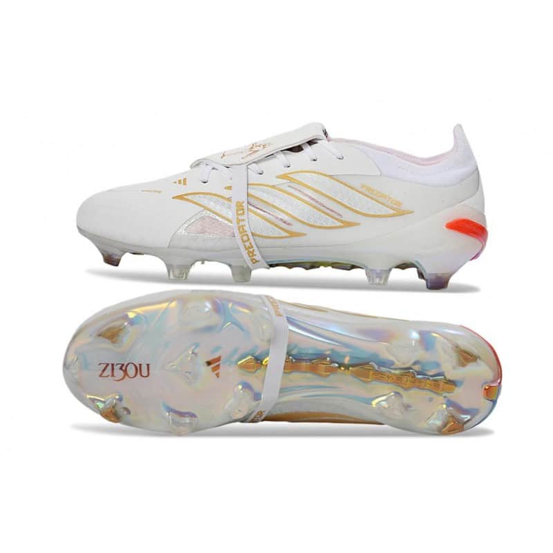 Adidas Predator 26 Elite Fold Over Tongue FG Vit Guld för Herr 4 Billiga Fotbollsskor Adidas Predator 26 Elite Fold Over Tongue FG Vit Guld 4
