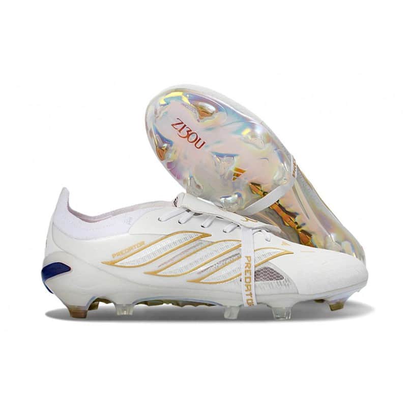Adidas Predator 26 Elite Fold Over Tongue FG Vit Guld för Herr 5 Billiga Fotbollsskor Adidas Predator 26 Elite Fold Over Tongue FG Vit Guld 5