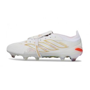Adidas Predator 26 Elite Fold Over Tongue FG Vit Guld för Herr Billiga Fotbollsskor Adidas Predator 26 Elite Fold Over Tongue FG Vit Guld
