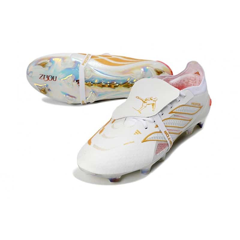 Adidas Predator 26 Elite Fold Over Tongue FG Vit Guld för Herr 7 Billiga Fotbollsskor Adidas Predator 26 Elite Fold Over Tongue FG Vit Guld 7