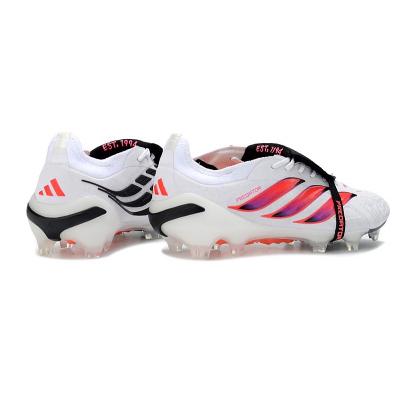 Adidas Predator 26 Elite Fold Over Tongue FG Vit Röd Svart för Herr 6 Billiga Fotbollsskor Adidas Predator 26 Elite Fold Over Tongue FG Vit Röd Svart 6