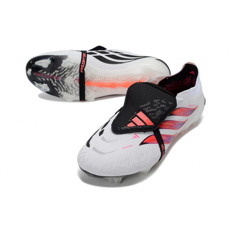 Adidas Predator 26 Elite Fold Over Tongue FG Vit Röd Svart för Herr 7 Billiga Fotbollsskor Adidas Predator 26 Elite Fold Over Tongue FG Vit Röd Svart 7