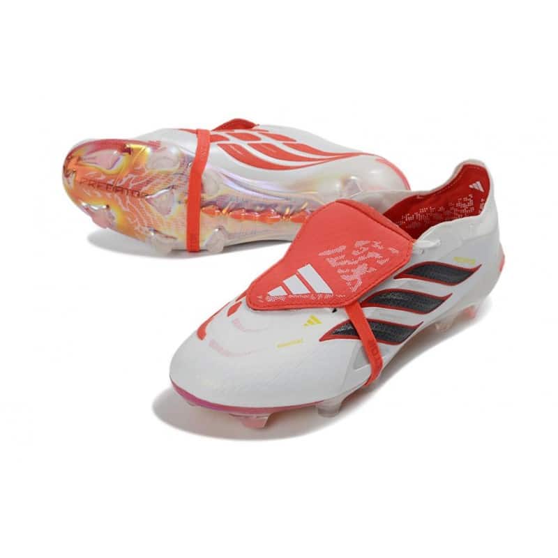Adidas Predator 26 Elite Fold Over Tongue FG Vit Röd Svart för Herr 7 Billiga Fotbollsskor Adidas Predator 26 Elite Fold Over Tongue FG Vit Röd Svart 7