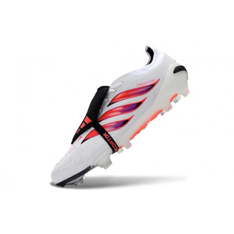 Adidas Predator 26 Elite Fold Over Tongue FG Vit Röd Svart för Herr 8 Billiga Fotbollsskor Adidas Predator 26 Elite Fold Over Tongue FG Vit Röd Svart 8