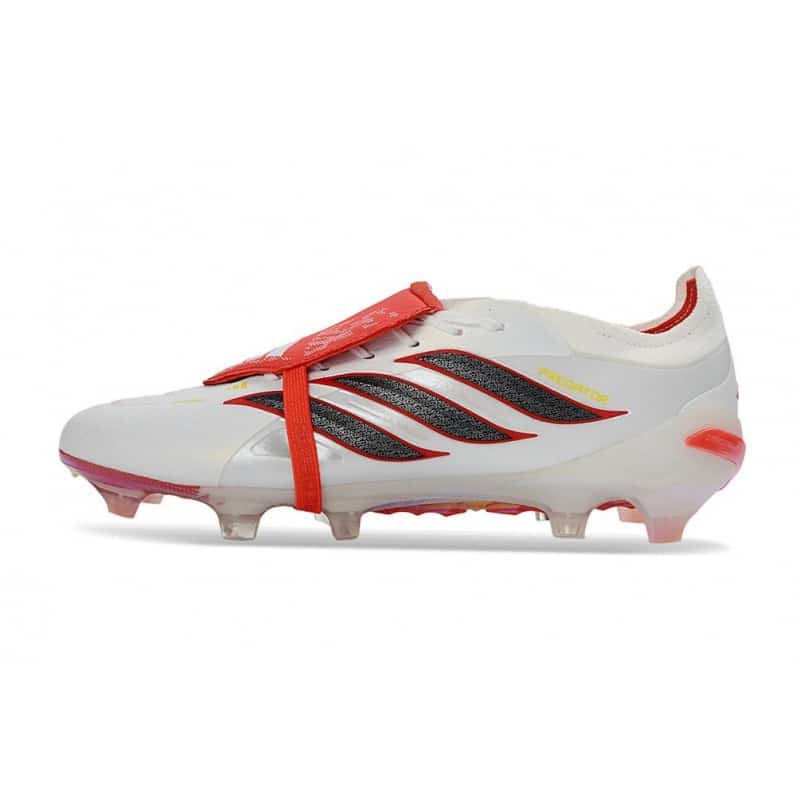 Adidas Predator 26 Elite Fold Over Tongue FG Vit Röd Svart för Herr 3 Billiga Fotbollsskor Adidas Predator 26 Elite Fold Over Tongue FG Vit Röd Svart 3