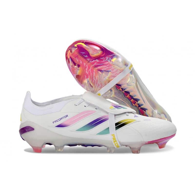 Adidas Predator 26 Elite Fold Over Tongue FG Vit Rosa för Herr 5 Billiga Fotbollsskor Adidas Predator 26 Elite Fold Over Tongue FG Vit Rosa 5