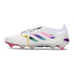 Adidas Predator 26 Elite Fold Over Tongue FG Vit Rosa för Herr Billiga Fotbollsskor Adidas Predator 26 Elite Fold Over Tongue FG Vit Rosa