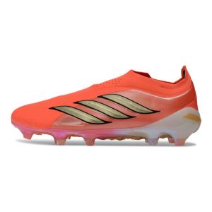 Adidas Predator Snörfria Elite FG Orange Svart Guld för Herr Billiga Fotbollsskor Adidas Predator Snörfria Elite FG Orange Svart Guld