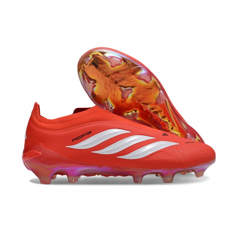 Adidas Predator Snörfria Elite FG Röd Vit för Herr 5 Billiga Fotbollsskor Adidas Predator Snörfria Elite FG Röd Vit 5