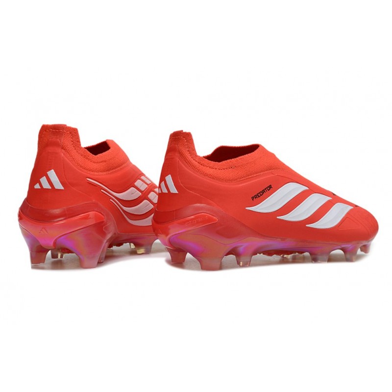 Adidas Predator Snörfria Elite FG Röd Vit för Herr 6 Billiga Fotbollsskor Adidas Predator Snörfria Elite FG Röd Vit 6