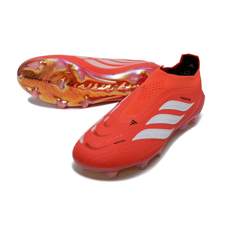 Adidas Predator Snörfria Elite FG Röd Vit för Herr 7 Billiga Fotbollsskor Adidas Predator Snörfria Elite FG Röd Vit 7