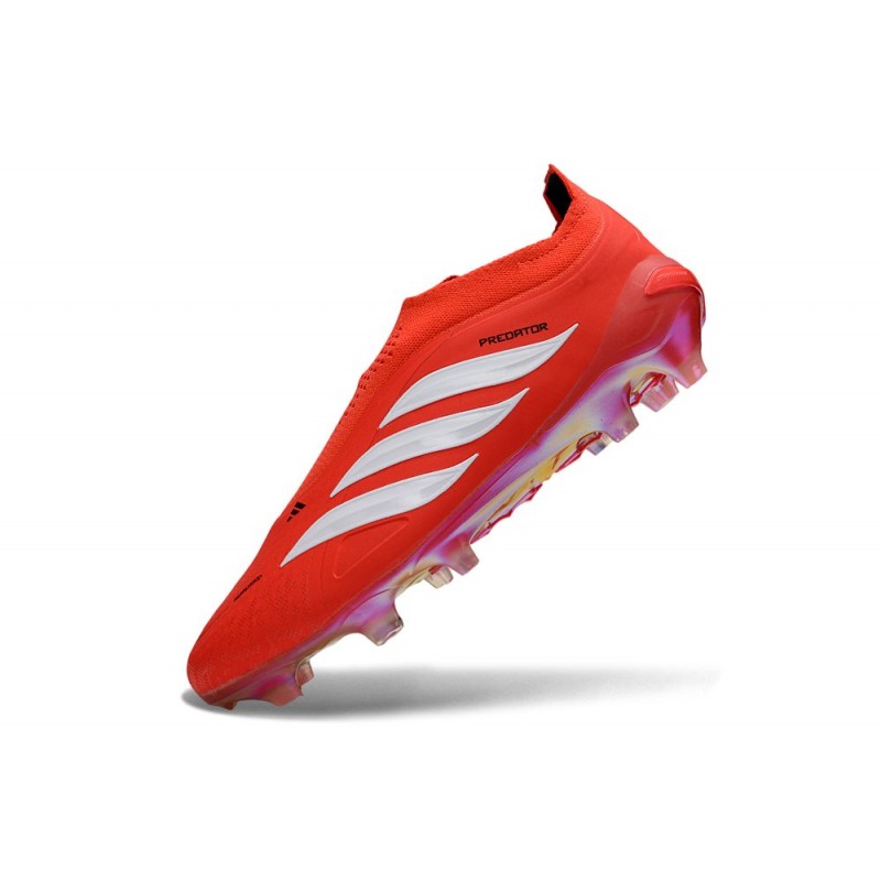 Adidas Predator Snörfria Elite FG Röd Vit för Herr 8 Billiga Fotbollsskor Adidas Predator Snörfria Elite FG Röd Vit 8