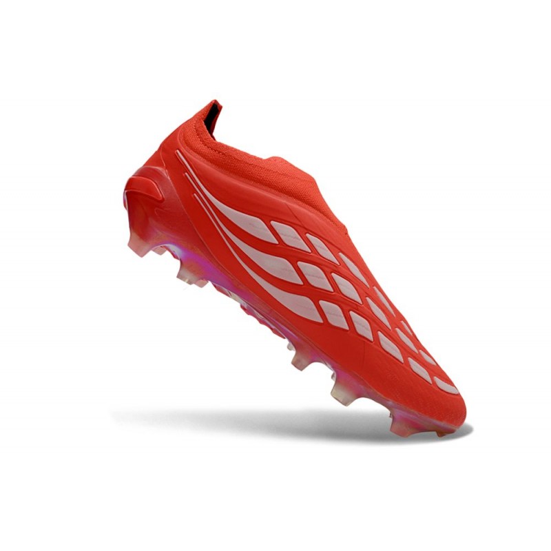 Adidas Predator Snörfria Elite FG Röd Vit för Herr 9 Billiga Fotbollsskor Adidas Predator Snörfria Elite FG Röd Vit 9