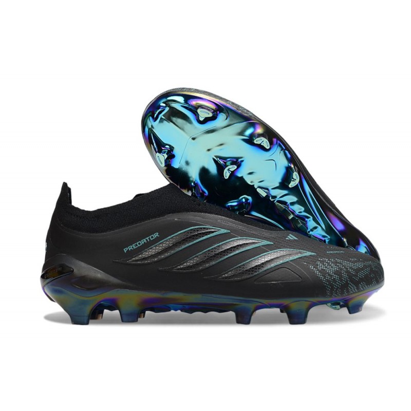Adidas Predator Snörfria Elite FG Svart Blå för Herr 5 Billiga Fotbollsskor Adidas Predator Snörfria Elite FG Svart Blå 5