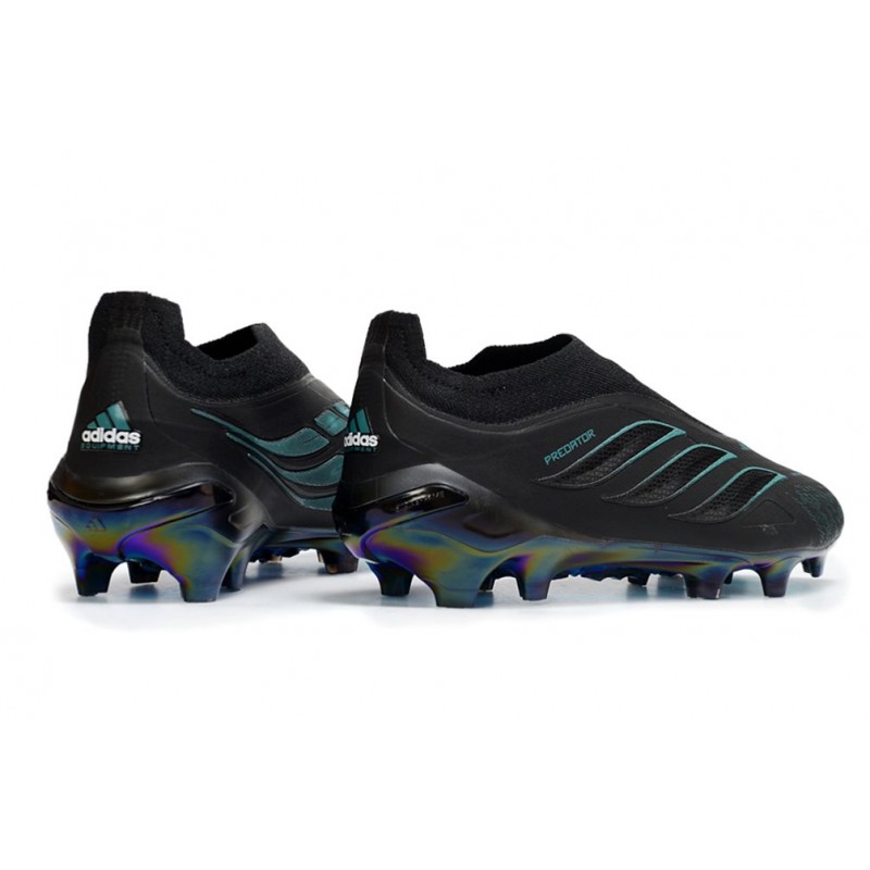 Adidas Predator Snörfria Elite FG Svart Blå för Herr 6 Billiga Fotbollsskor Adidas Predator Snörfria Elite FG Svart Blå 6